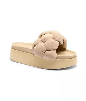 Тапочки пуховые плетеные Inuikii, желтый