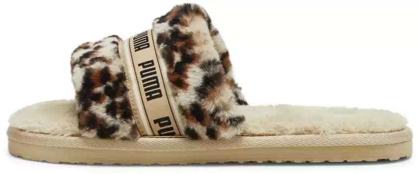 Тапочки PUMA "FLUFF I AM THE DRAMA", цвет Putty-Brown Mushroom- Puma Black