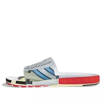 Тапочки raf simons x micro adilette slides 'trompe l'oeil' Adidas, синий
