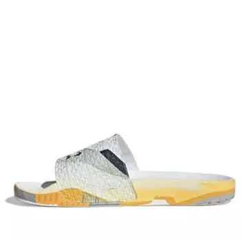 Тапочки raf simons x torsion adilette slides 'trompe l'oeil' Adidas, желтый