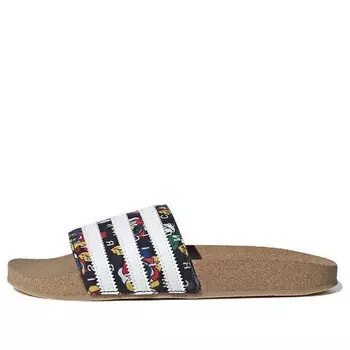 Тапочки rich mnisi x adilette slide 'roses' Adidas, черный
