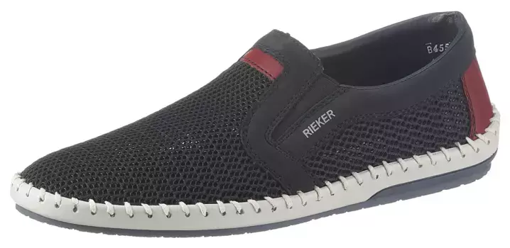 Тапочки Rieker, полуботинки, повседневная обувь, удобная обувь с эффектным рантовым швом, цвет морской волны