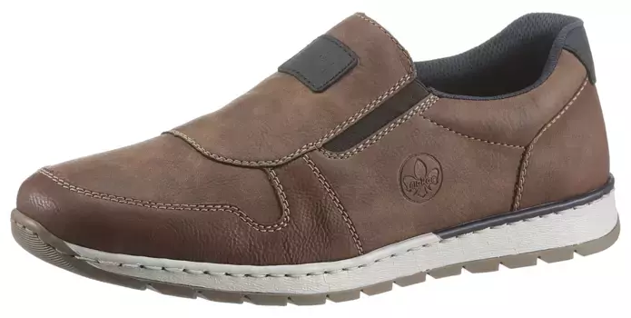 Тапочки Rieker с тисненым логотипом сбоку, коричневый