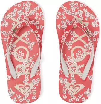 Тапочки Roxy Kids RG Pebbles VII, цвет Athletic Red/White