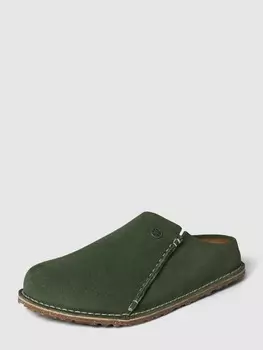 Тапочки с декоративным швом модель "Церматт" Birkenstock, оливково-зеленый