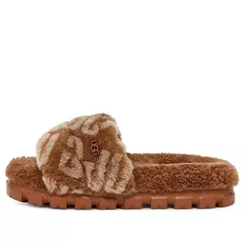 Тапочки с логотипом слайдеры Ugg, коричневый