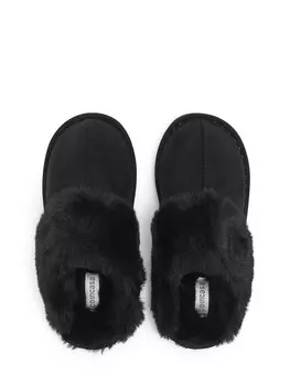 Тапочки с меховым эффектом, черный
