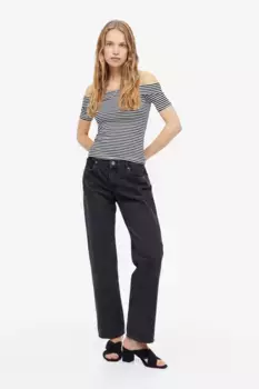 Тапочки с трикотажными бретелями H&M, черный