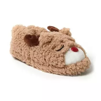 Тапочки с закрытой спиной Dearfoams Emery Little Kids Critter, цвет Reindeer