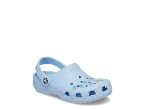 Тапочки-сабо детские Crocs Classic Stars and Moon, светло-синий