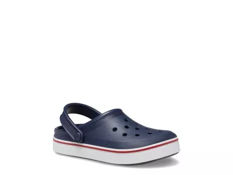 Тапочки-сабо детские Crocs Off Court, темно-синий / перечный красный