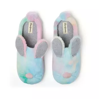 Тапочки-сабо с изображением кролика для взрослых Dearfoams, цвет Multi Tie Dye