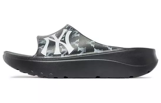 Тапочки Шлепанцы Унисекс Черный/белый Mlb