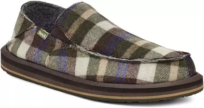 Тапочки Sidewalk Surfer St Plaid Chill Sanuk, цвет Peat