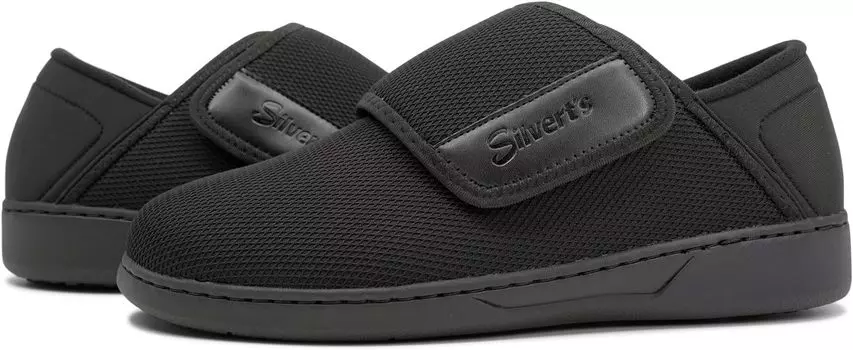 Тапочки Silverts Comfort Shoes - Extra Wide Shoes For Swollen Feet, черный