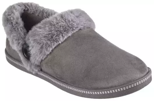 Тапочки Skechers "COSY CAMPFIRE FRESH TAST", с воротником из искусственного меха, серый