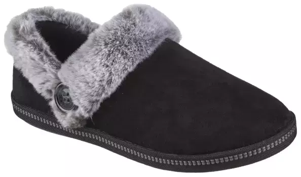 Тапочки Skechers "COSY CAMPFIRE FRESH TAST", с воротником из искусственного меха, черный