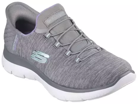Тапочки Skechers "SUMMITS DAZZLING HAZE", кроссовки без шнуровки, повседневная обувь с тонкими контрастными деталями, цвет Grau-Meliert