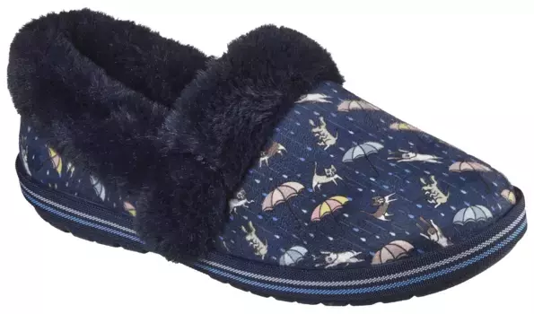 Тапочки Skechers "TOO COSY MOVIE NIGHT" с забавным принтом собаки и кошки, цвет морской волны