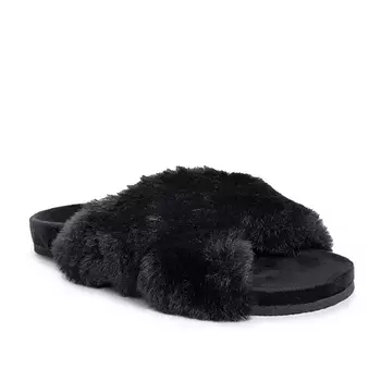 Тапочки-Слайдеры с гортензией Muk Luks, черный