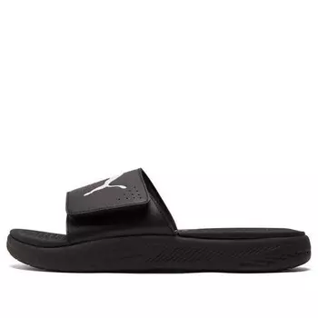 Тапочки softride slide 'black white' Puma, черный