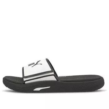 Тапочки softride slide 'white black' Puma, черный