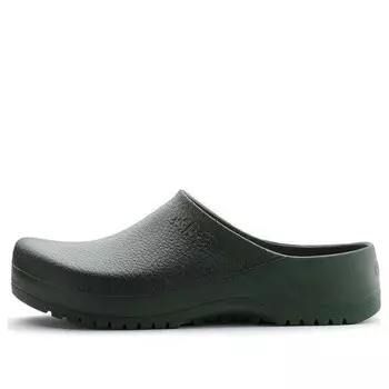 Тапочки super-birki polyurethane sandals 'dark green' Birkenstock, зеленый