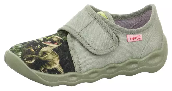 Тапочки Superfit "BUBBLE WMS: Medium", полуботинки, повседневная обувь с качественным декором, зеленый