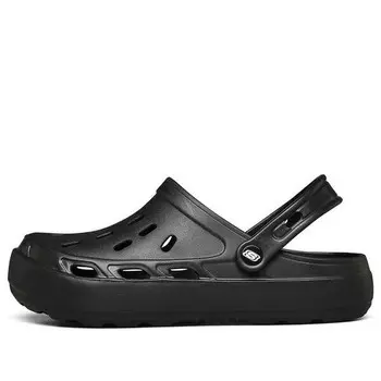 Тапочки swifters minimalistic cozy sports slippers pure black Skechers, черный