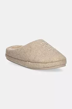 Тапочки TH EMBROIDERED BASICS SLIPPER Tommy Hilfiger, бежевый