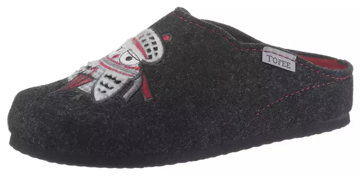 Тапочки Tofee с милым мотивом совы, антрацит