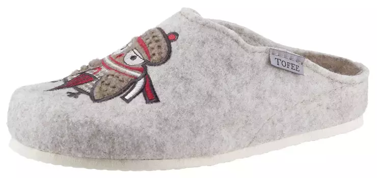 Тапочки Tofee с милым мотивом совы, бежевый