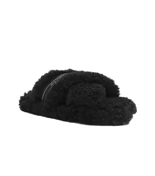 Тапочки Tommy Hilfiger SHERPA FUR HOME SLIPPERS STRAPS, черный
