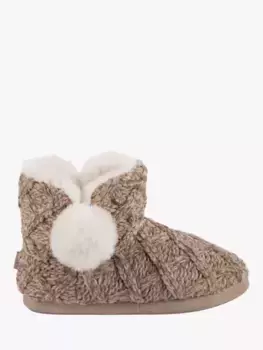 Тапочки totes Cable Knit Bootie, коричневый