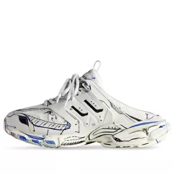 Тапочки track 3.0 mules 'white graffiti black' Balenciaga, белый