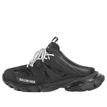 Тапочки track flat shoes black Balenciaga, черный