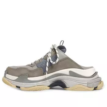 Тапочки triple s mules 'grey blue double foam and mesh' Balenciaga, серый