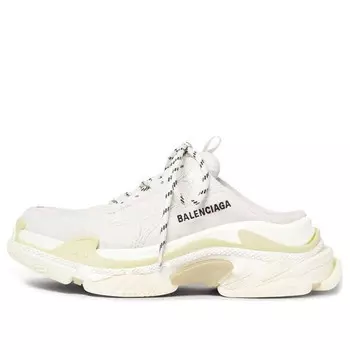 Тапочки triple s mules 'white double foam and mesh' Balenciaga, белый