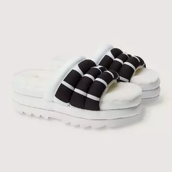 Тапочки UGG Maxi Logo, светло-бежевый/белый/черный