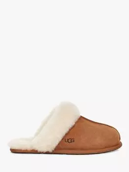 Тапочки UGG Scuffette из овчины и замши, каштановый