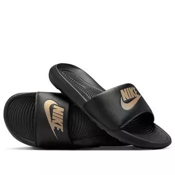Тапочки victori one slide 'black metallic gold' Nike, черный