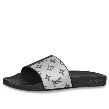 Тапочки waterfront slides 'black white monogram' Louis Vuitton, черный
