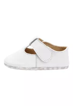 Тапочки WHITE LEATHER T-BAR PRAM SHOES (0-24MTHS) Next, цвет white