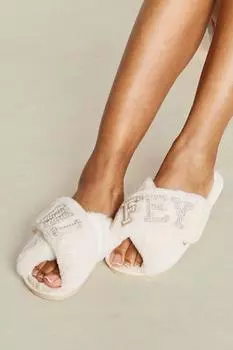 Тапочки wifey с украшением Boohoo, кремовый