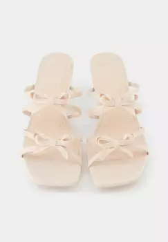 Тапочки With Bows Bershka, бежевые