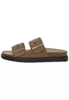 Тапочки With Buckles PULL&BEAR, коричневые