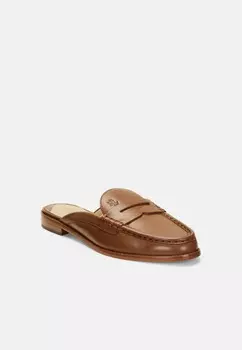 Тапочки WYNNIE BURNISHED LEATHER MULE LOAFER Ralph Lauren, светло-коричневый