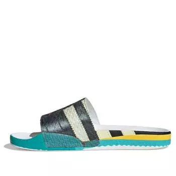 Тапочки x raf simons samba adilette slides 'trompe l'oeil' Adidas, черный