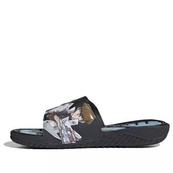 Тапочки yu-gi-oh! x reptossage 'blue eyes white dragon' Adidas, черный