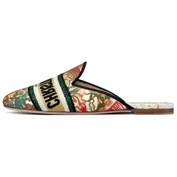 Тапочки женские Dior с закрытым носком, разноцветный